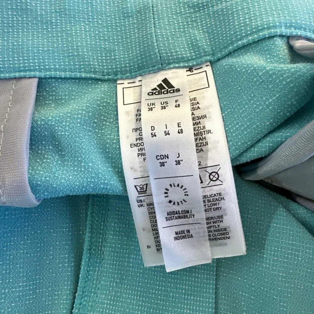 Adidas Crosshatch Performance Golf Shorts Mens Size 38 Semi‎ Mint Green
